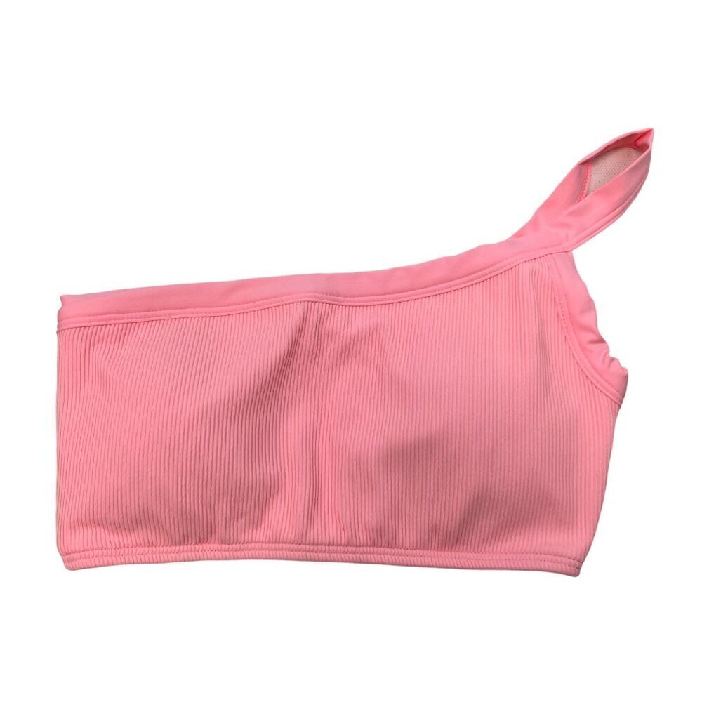 L*Space Womens Axel Single Strap Padded Pullover Bikini Top Pink Ribbed XS New